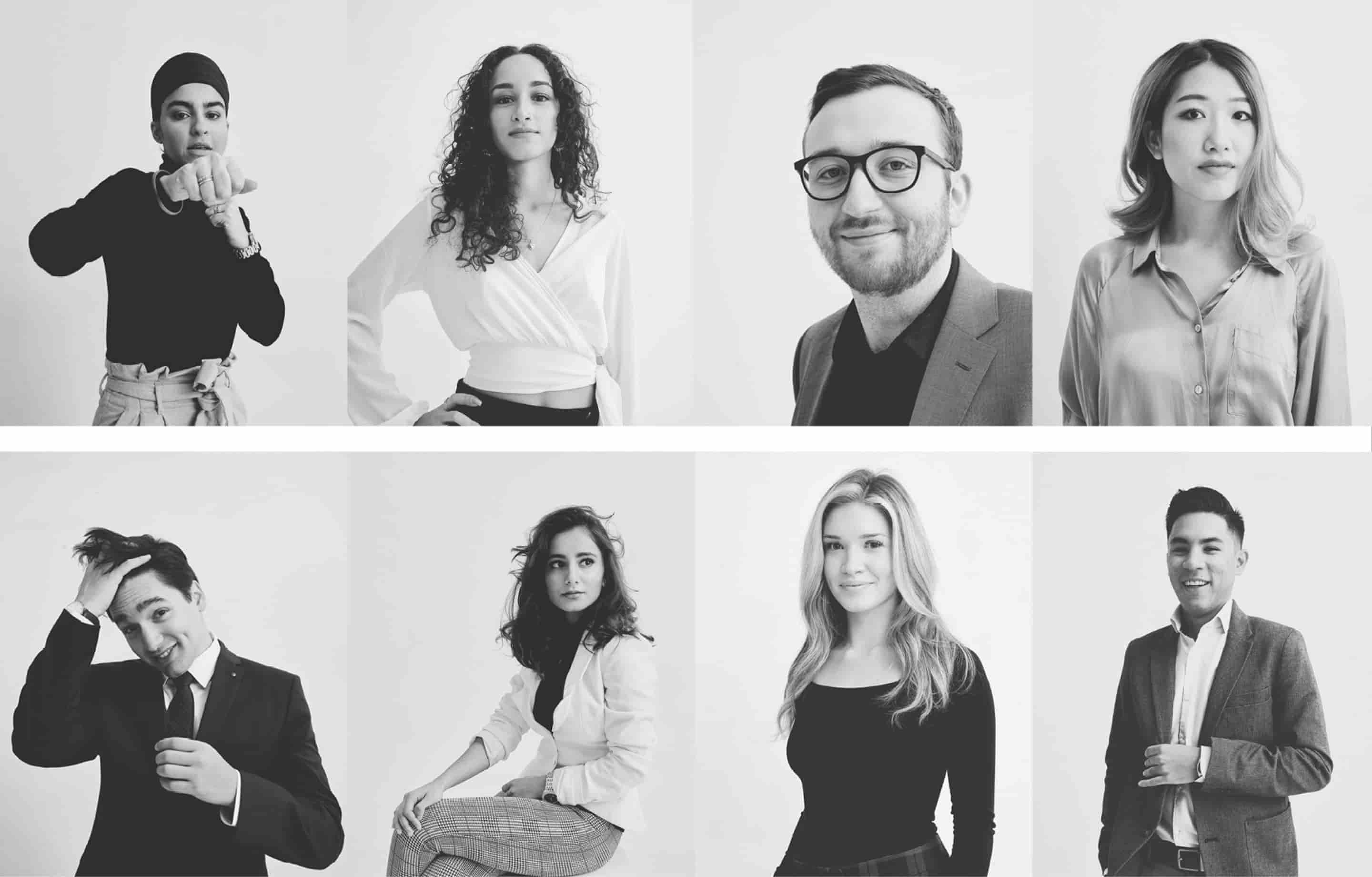 Some of the 170 inaugural TMU law students who want to change the face of legal education in Canada. Clockwise from top left: Ivy Lok, Jessica Barbosa, Manuela Jimenz Bueno, Heather Batista Baez, Khushi Dave, Leo Cho, Kaylee Rich, Latoya Brown, Omar Jawab