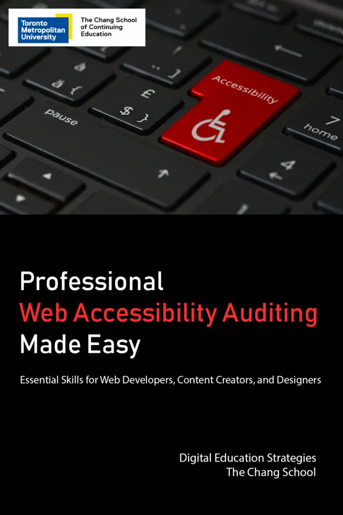 Professional Web Accessibility Auditing Made Easy eBook cover.