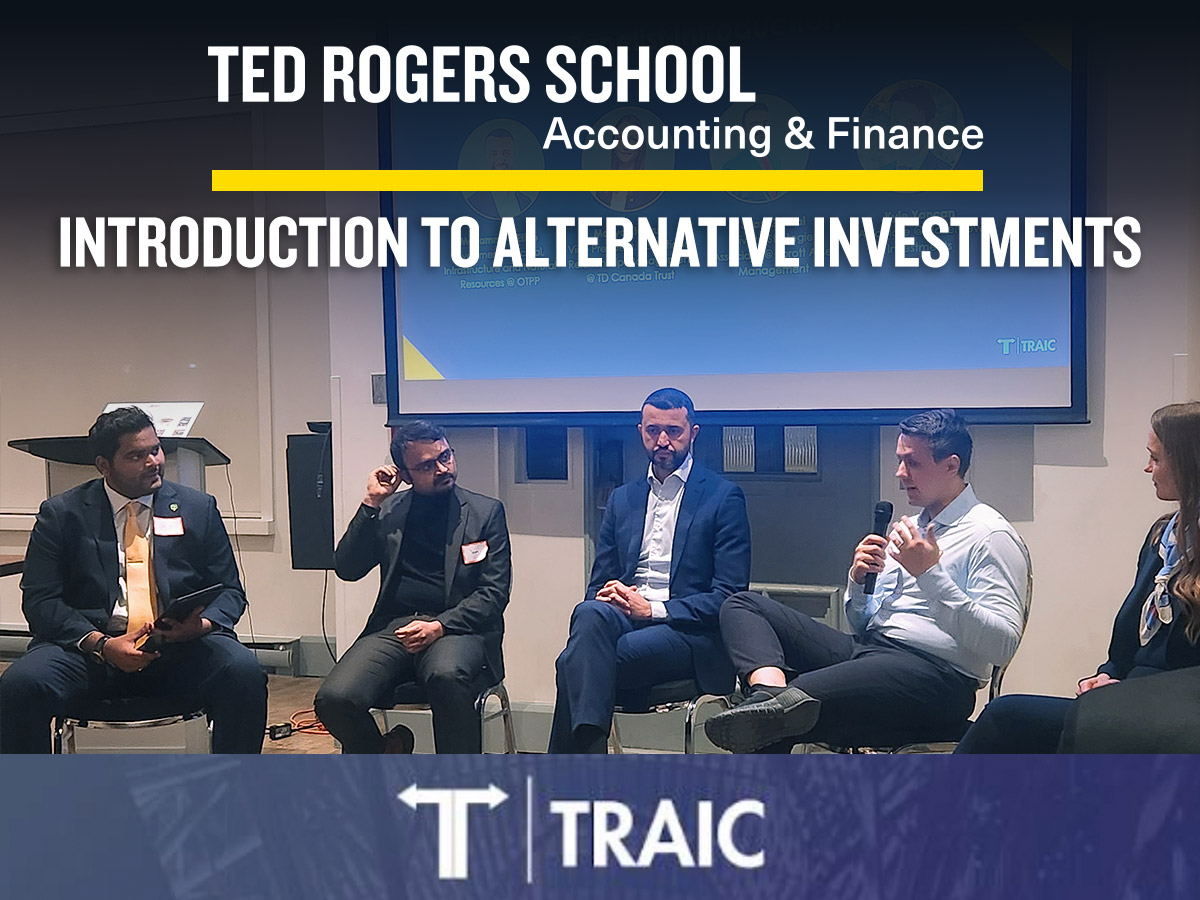 School of Accounting and Finance's information sessions with a photo of panel members from TRAIC