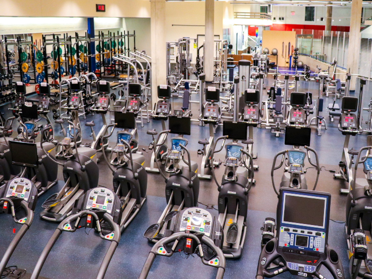Gym equipment inside the Mattamy Athletic Centre