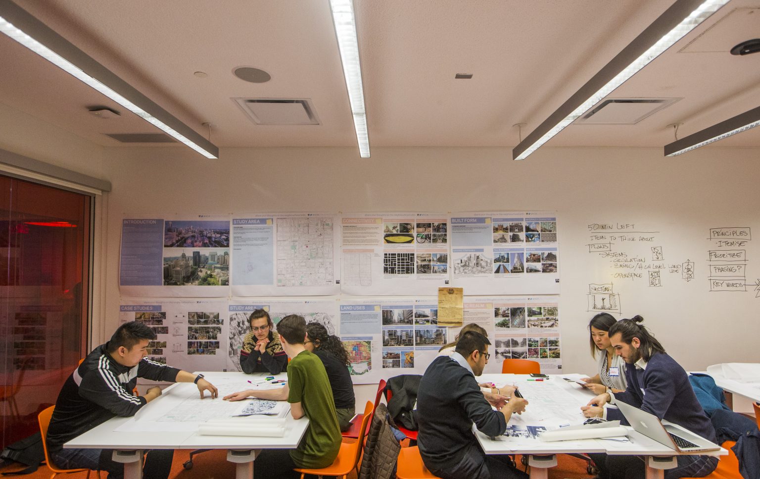 Students studying in a room 