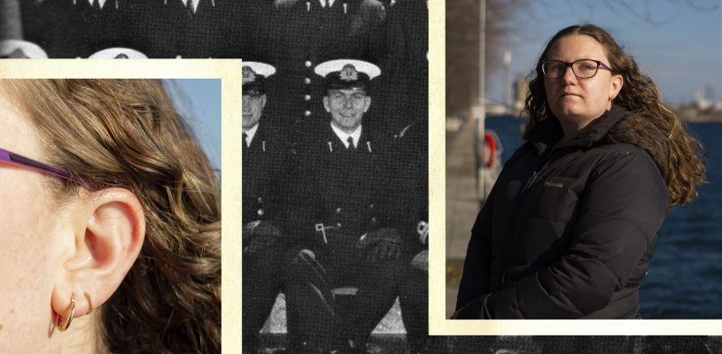 Collage of Samantha Jackson and other photos from her past.