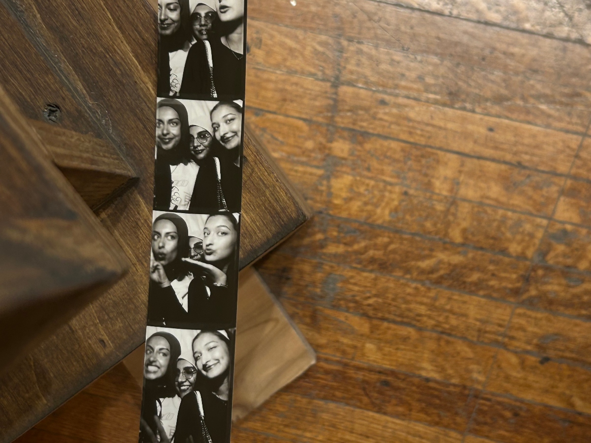 Vintage photobooth print of Hadiqah and her friends.