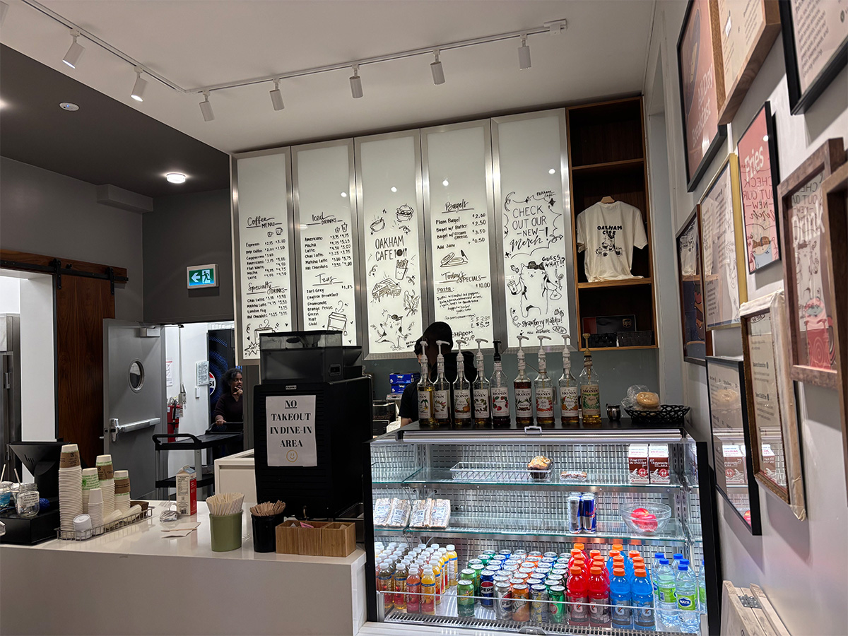 The ordering counter at the Oakham Cafe on campus.