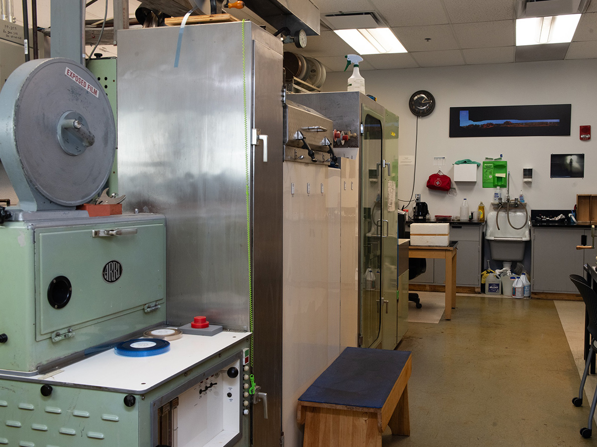 Film processing equipment in TMU's motion picture lab.