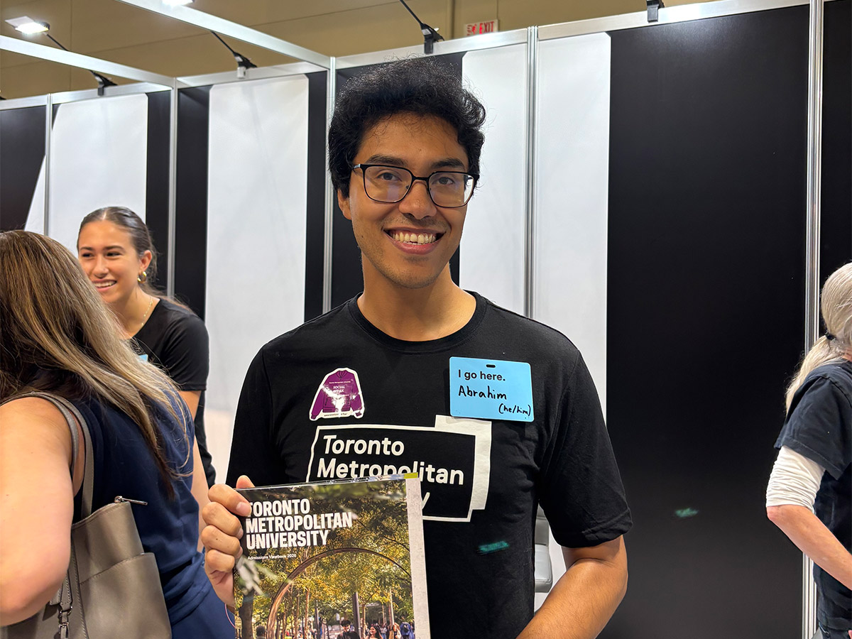 Abrahim at the Ontario Universities' Fair.