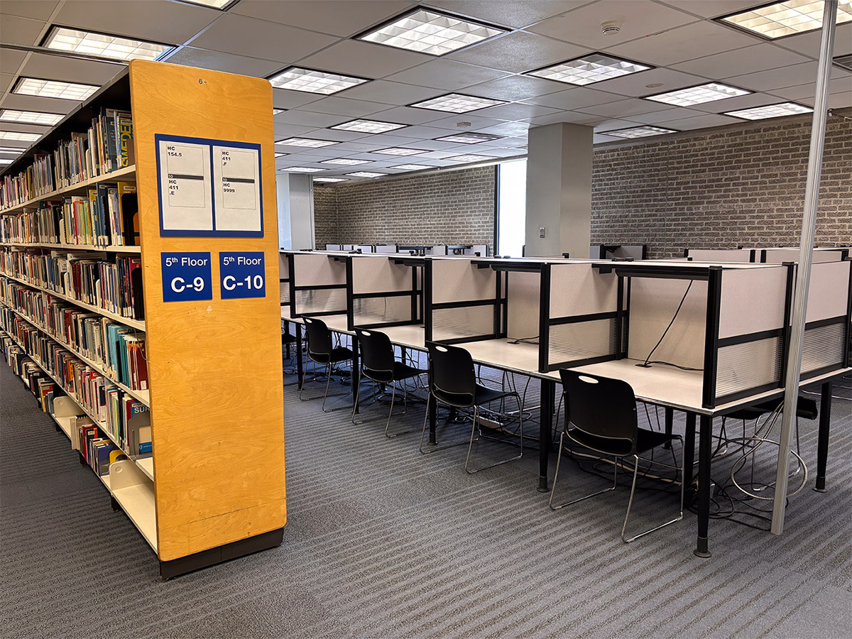 Study carrels in the TMU Library.