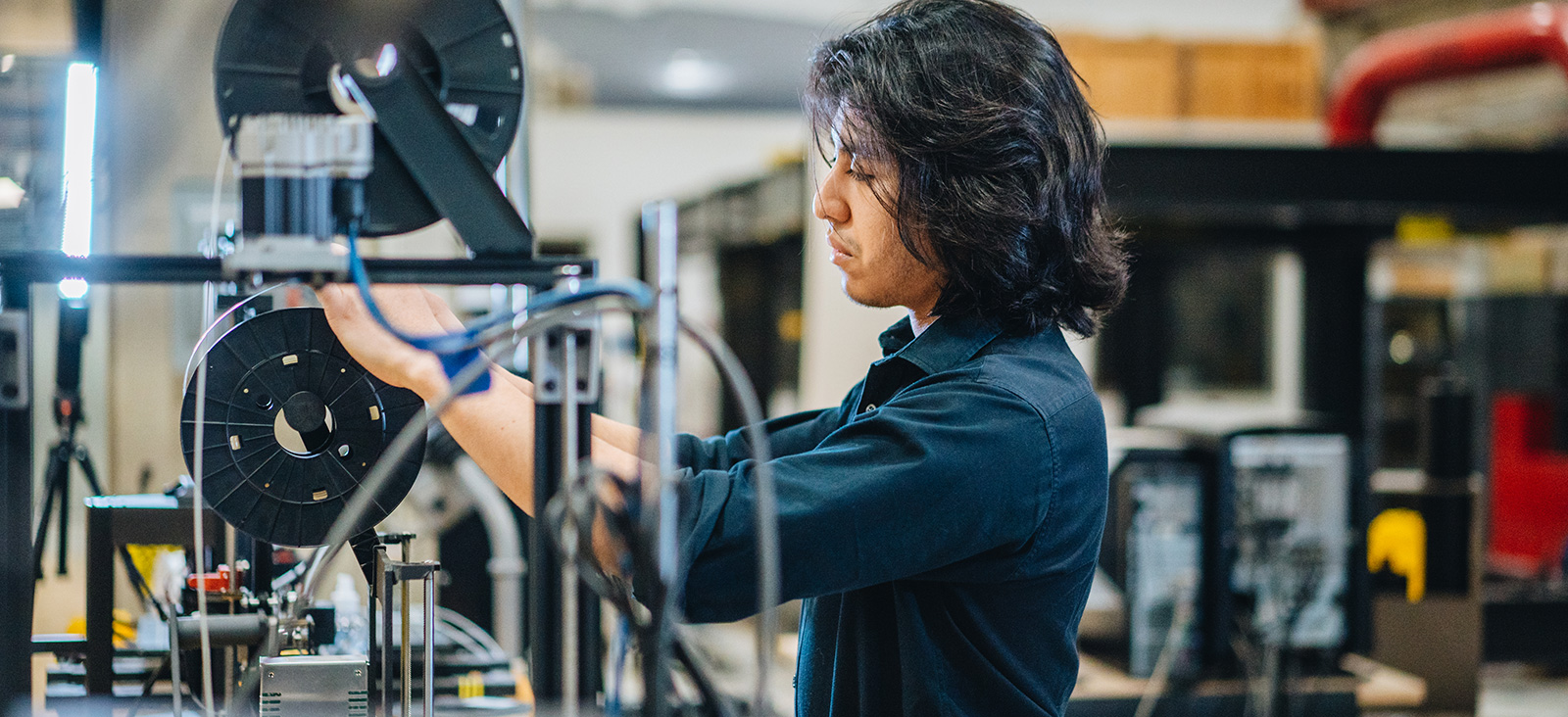 Student working in AERIAS lab