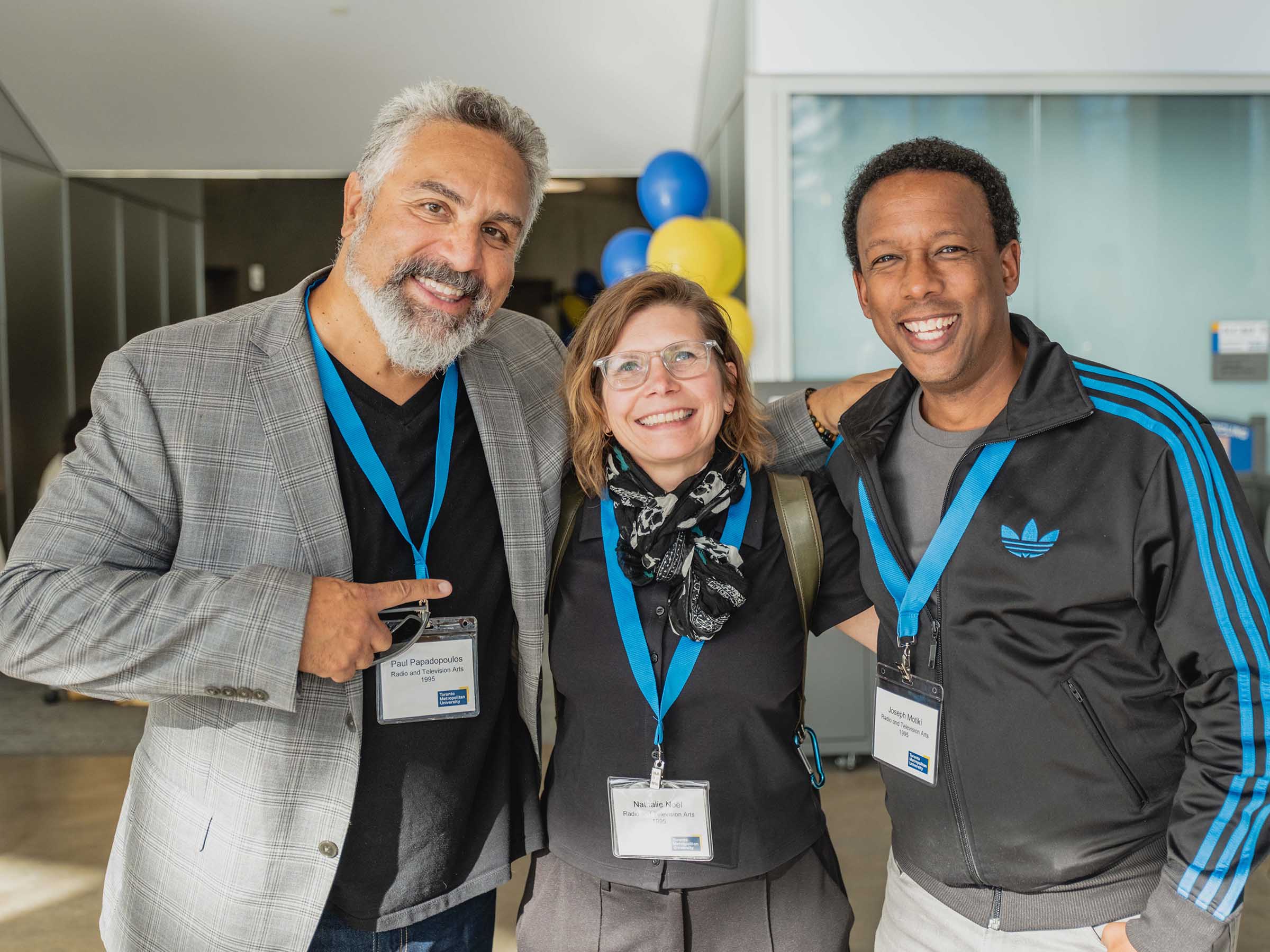 Three Radio and Television Arts alumni together at Alumni Reunion reception 