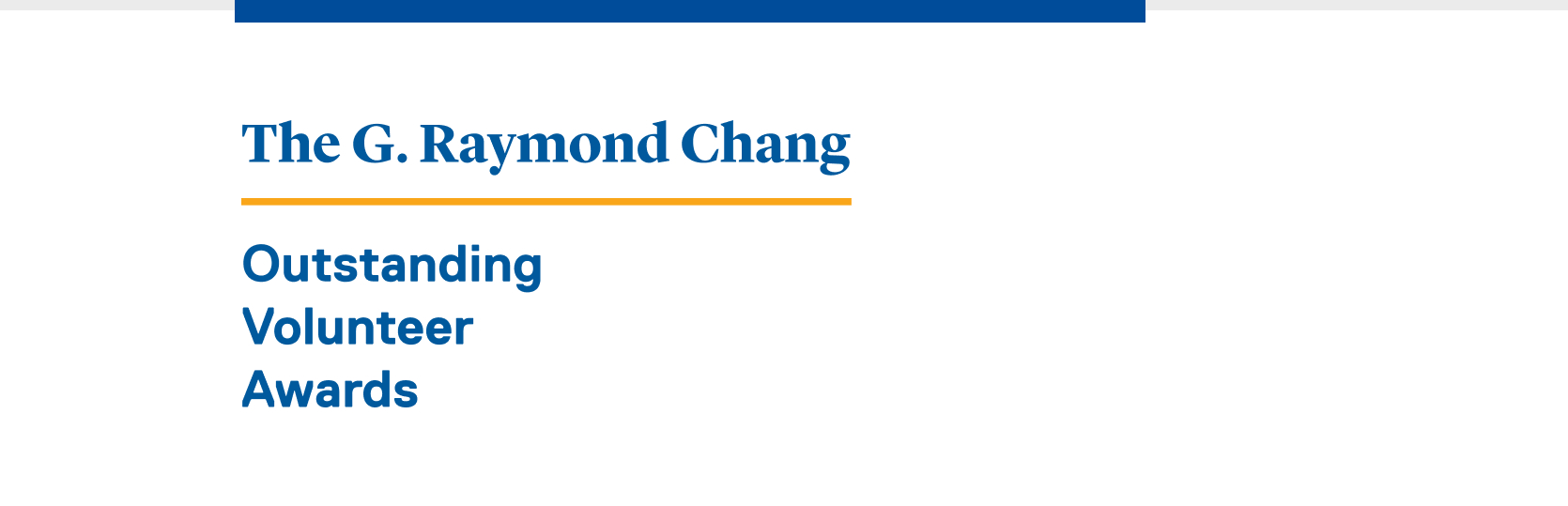 The G. Raymond Change Oustanding Volunteer Awards