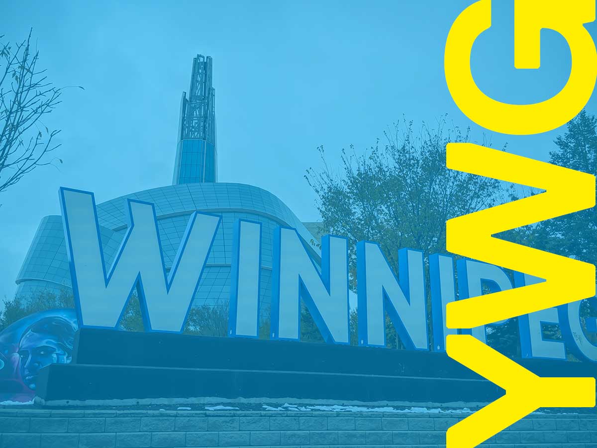 Winnipeg signage and the airport code YWG