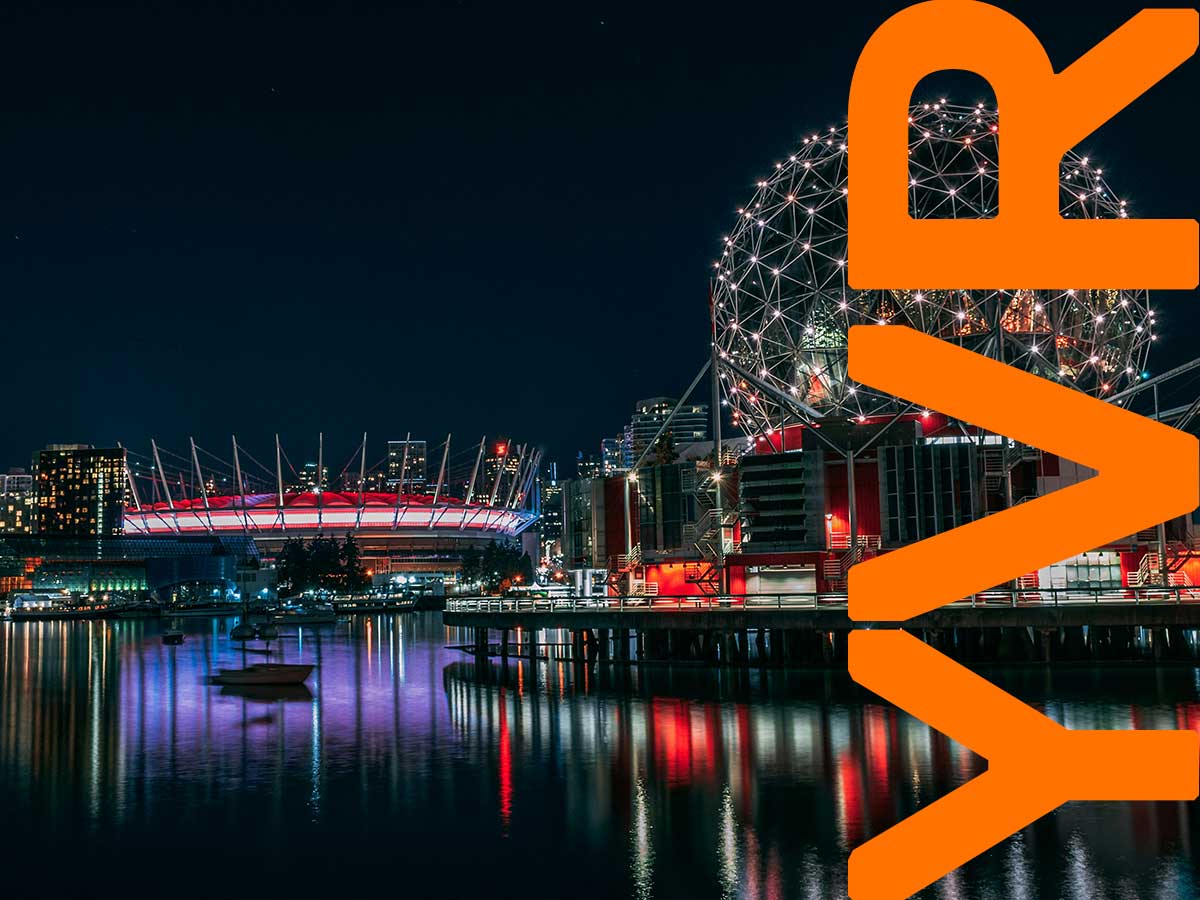 Night view of Vancouver waterfront