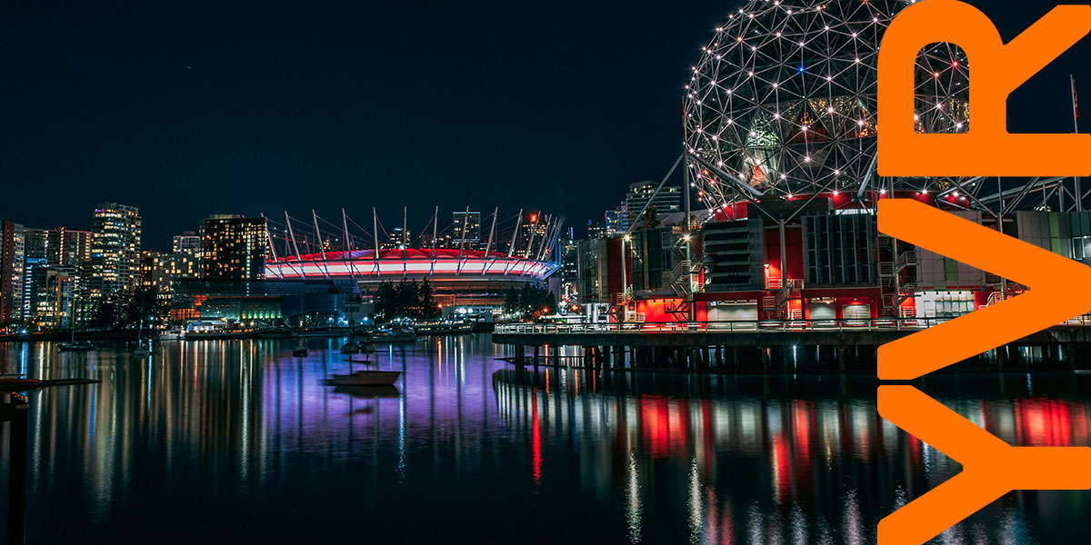 Vancouver skyline at night