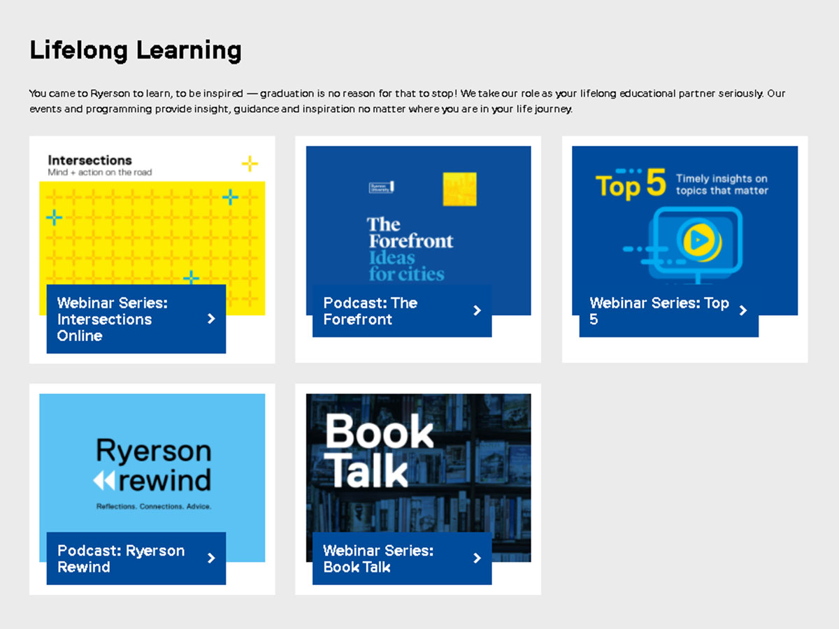 Virtual events from Ryerson’s Alumni Relations