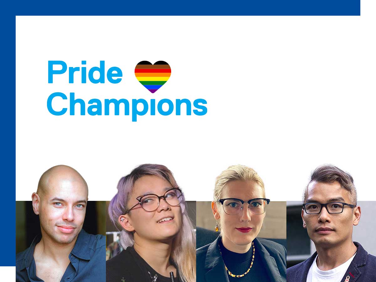 Pride Champions Thom Allison, Charlotte Carbone, Jade Pichette and Christian Hui