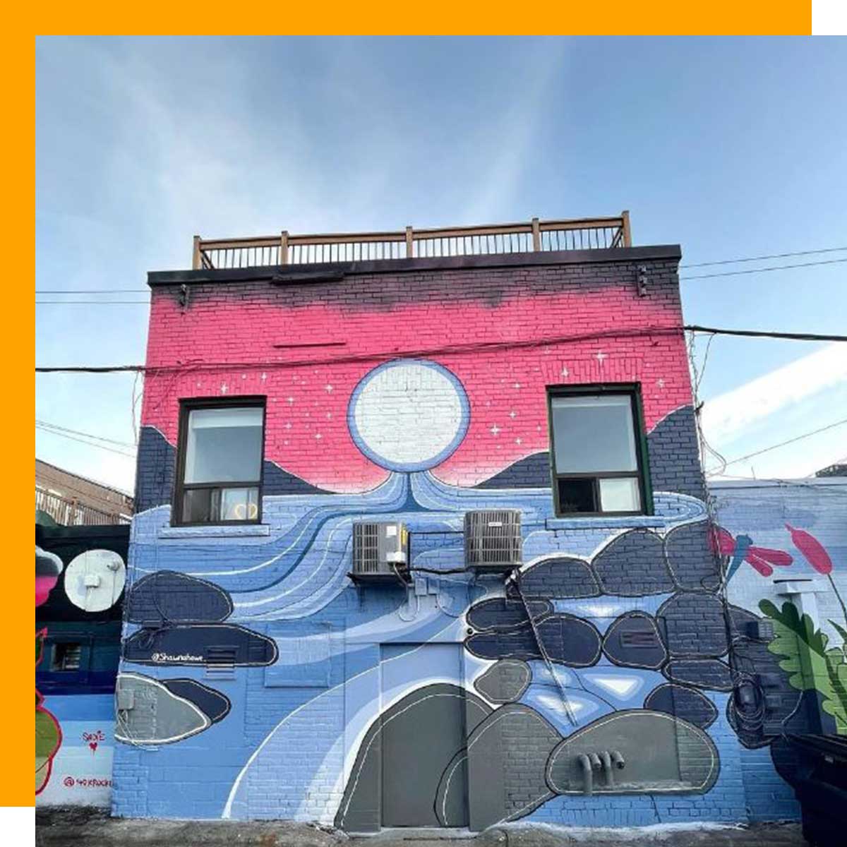 A mural by Shawn Howe, Psychology ’10