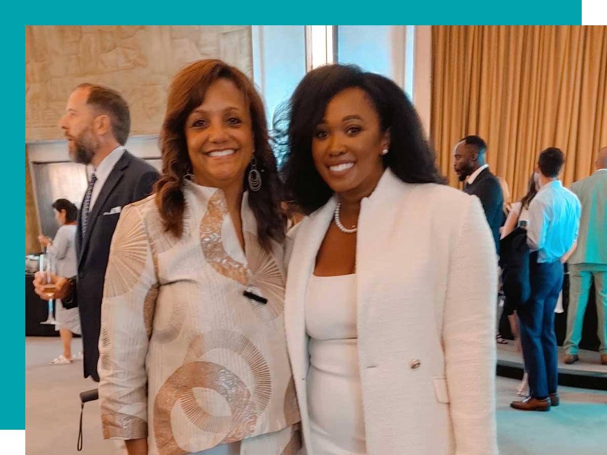  (From left) Dean Donna Young and Safia Thompson