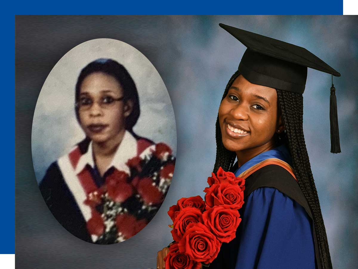 Graduation photos of Kemi Sanusi (left) and Morayo Aladejana (right) 
