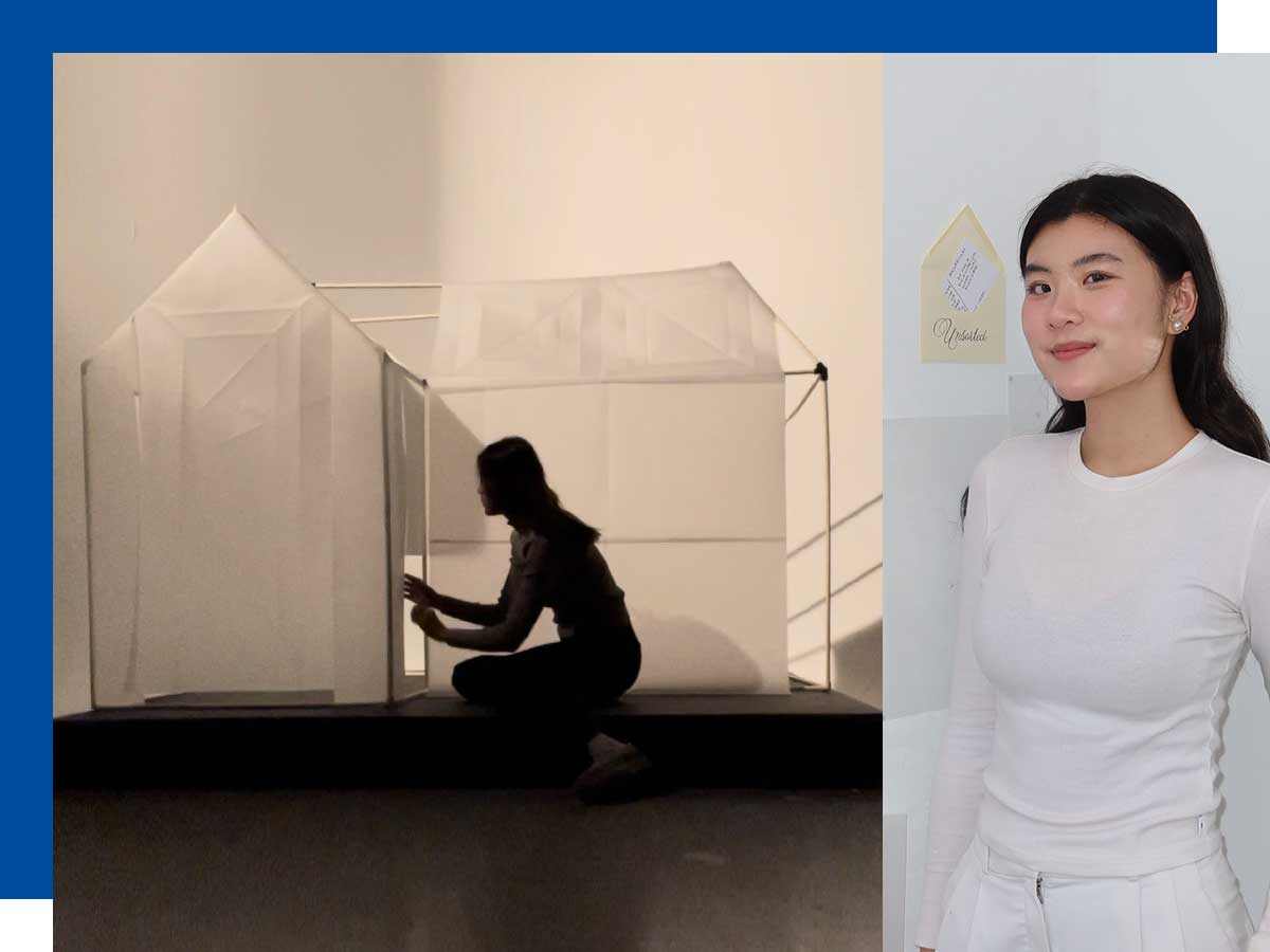 Felisa Nguyen constructs a model of her childhood home for her capstone project, Ngủ Ngon/Sweet Dreams