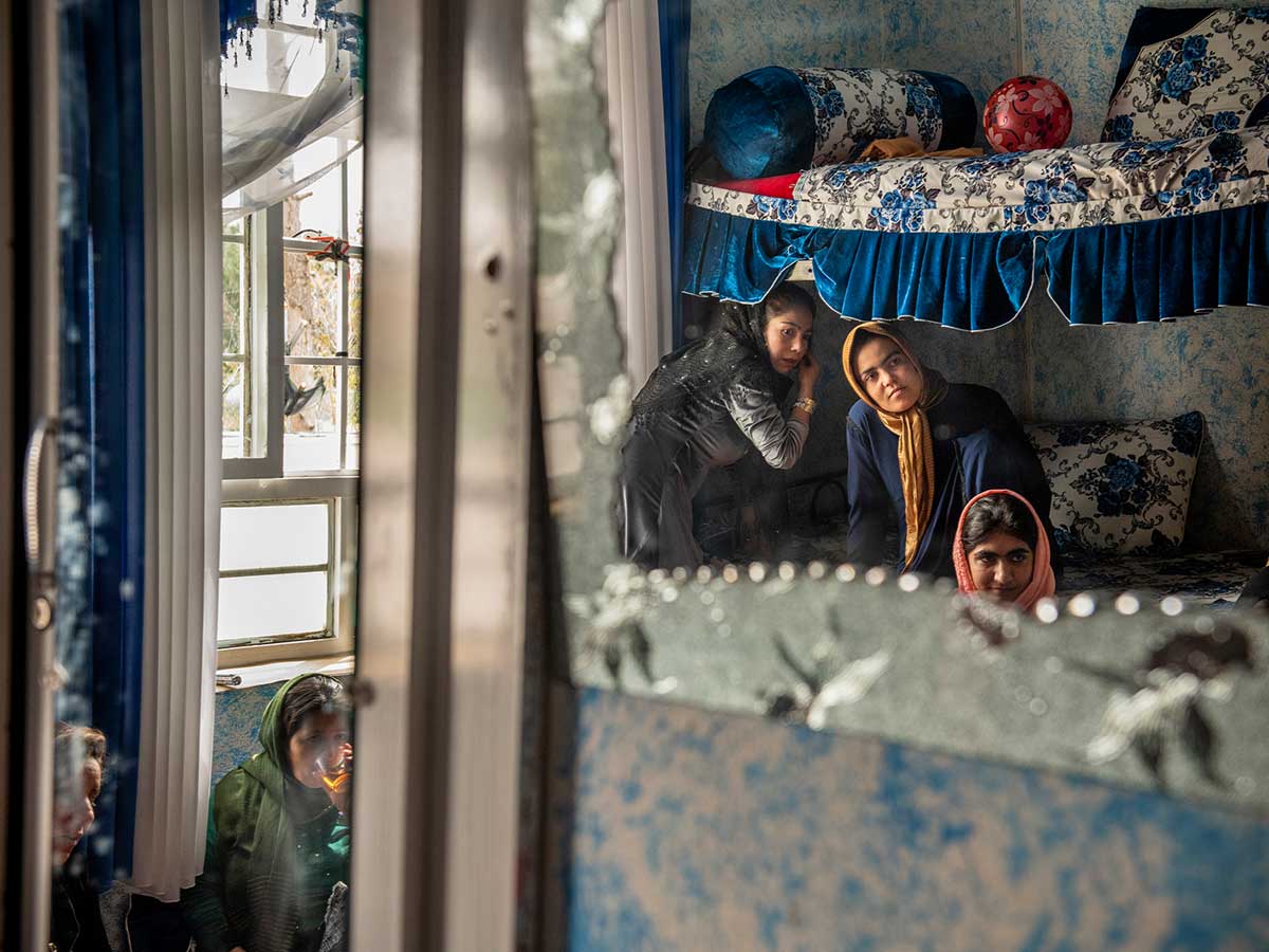 Nafas (20), who killed her husband, socializes with their cellmates and other incarcerated women. Herat, April 1, 2019. Photo by Kiana Hayeri