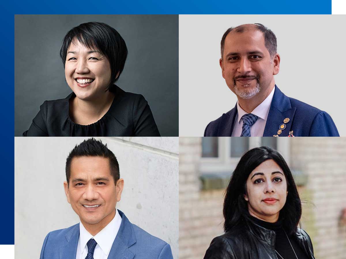 Valerie Gow (top left), Prince Kumar (top right), Justin Poy (bottom left), Maya Roy (bottom right)