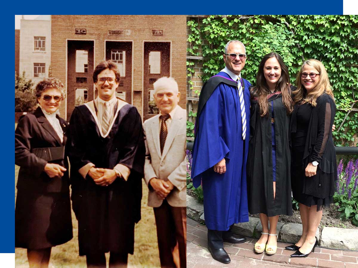 Father and daughter, Anthony and Samantha Biglieri at their respective convocation ceremonies.