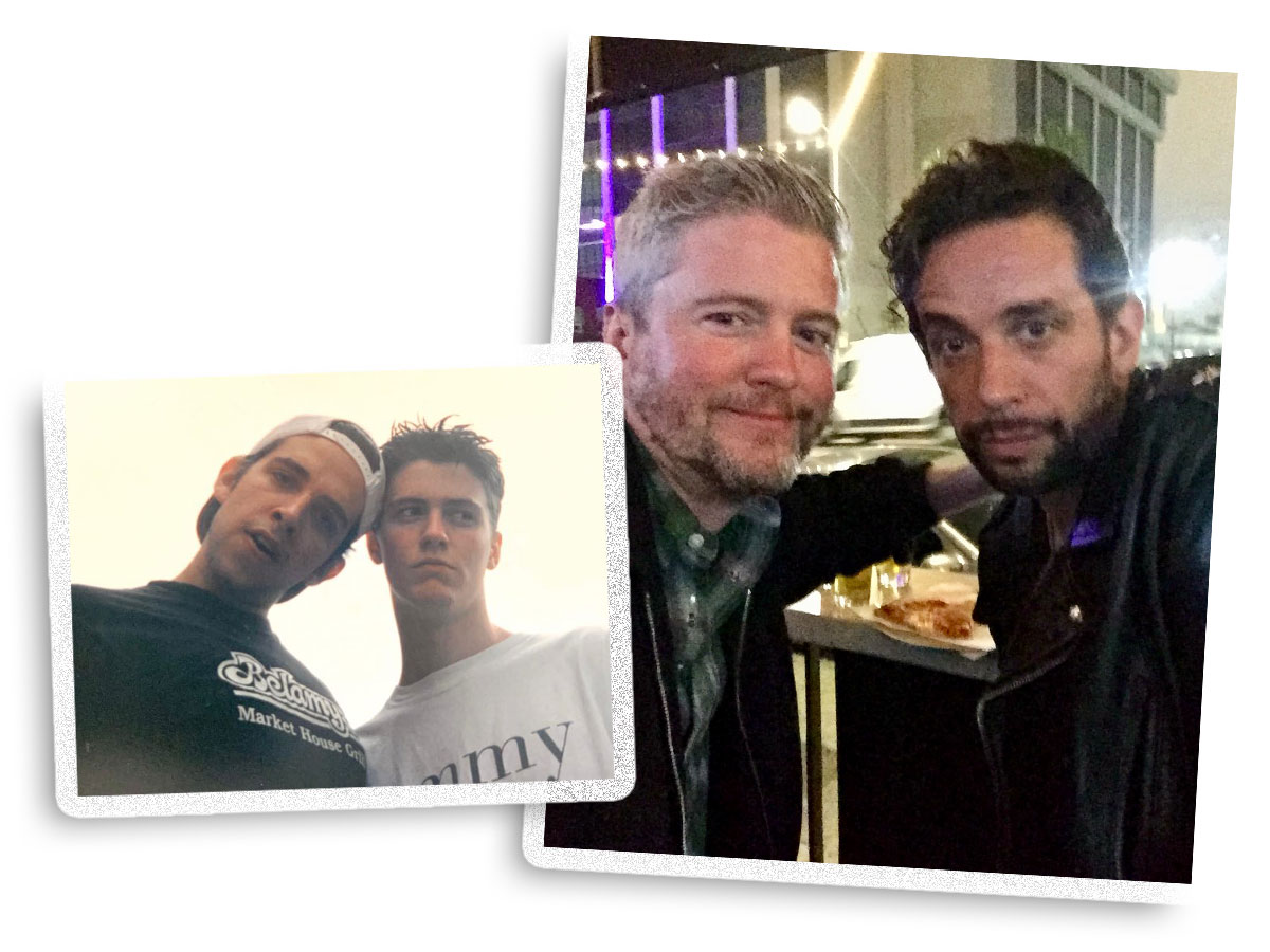 Left: Nick (left) and David (right) in their first year of university. Right: David (left) and Nick (right) in their last photo together, taken in Los Angeles on Feb 18, 2020, a month before Nick became ill and hospitalized.