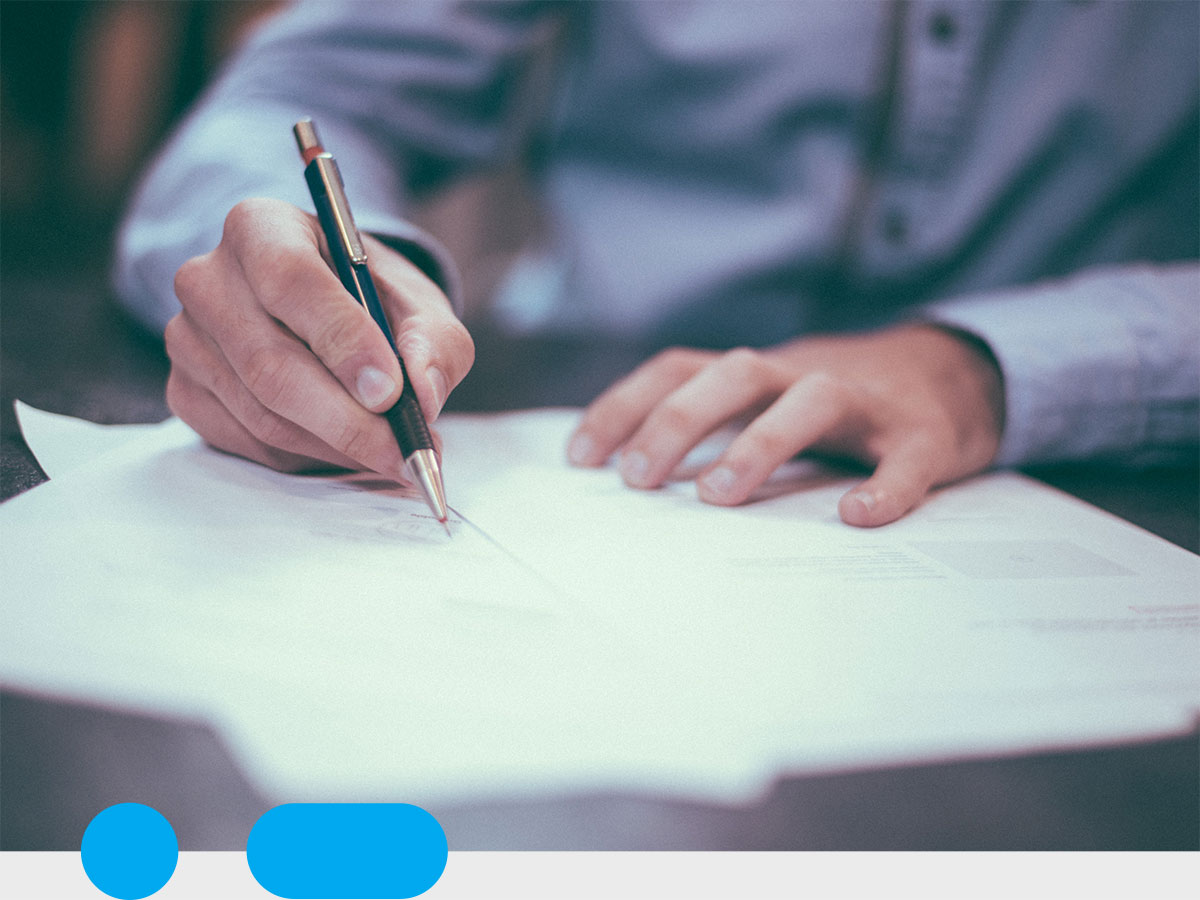 A person signing documents