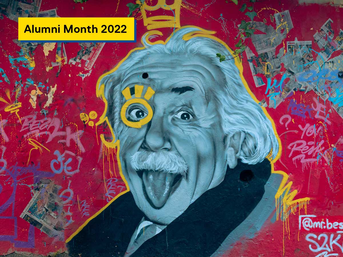 Graffiti artwork of Albert Einstein