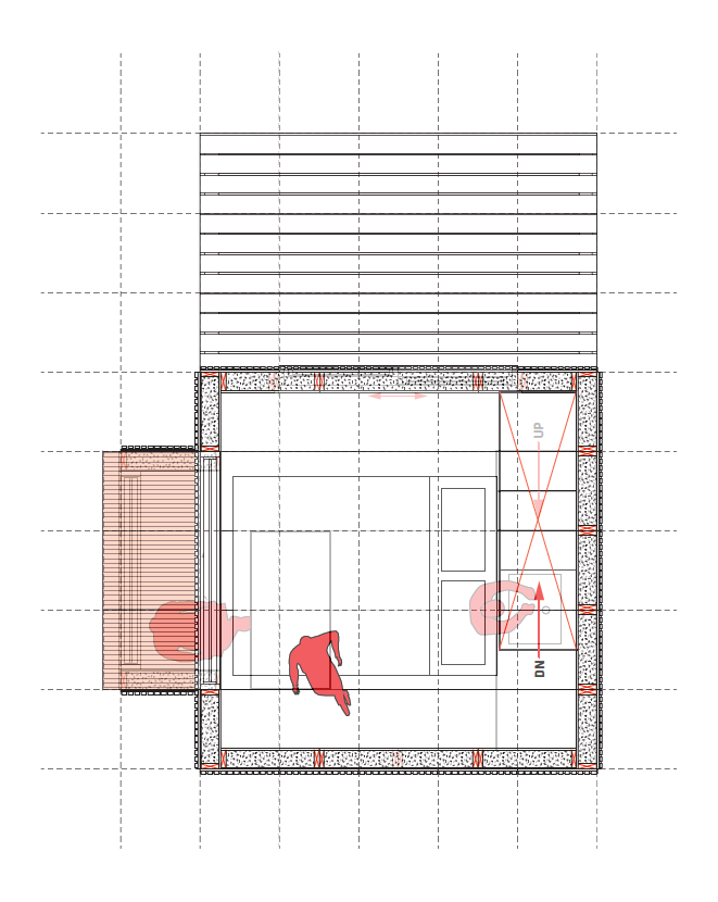 Second floor plan of the New Wood Open Architecture Library by Michael Plummer.