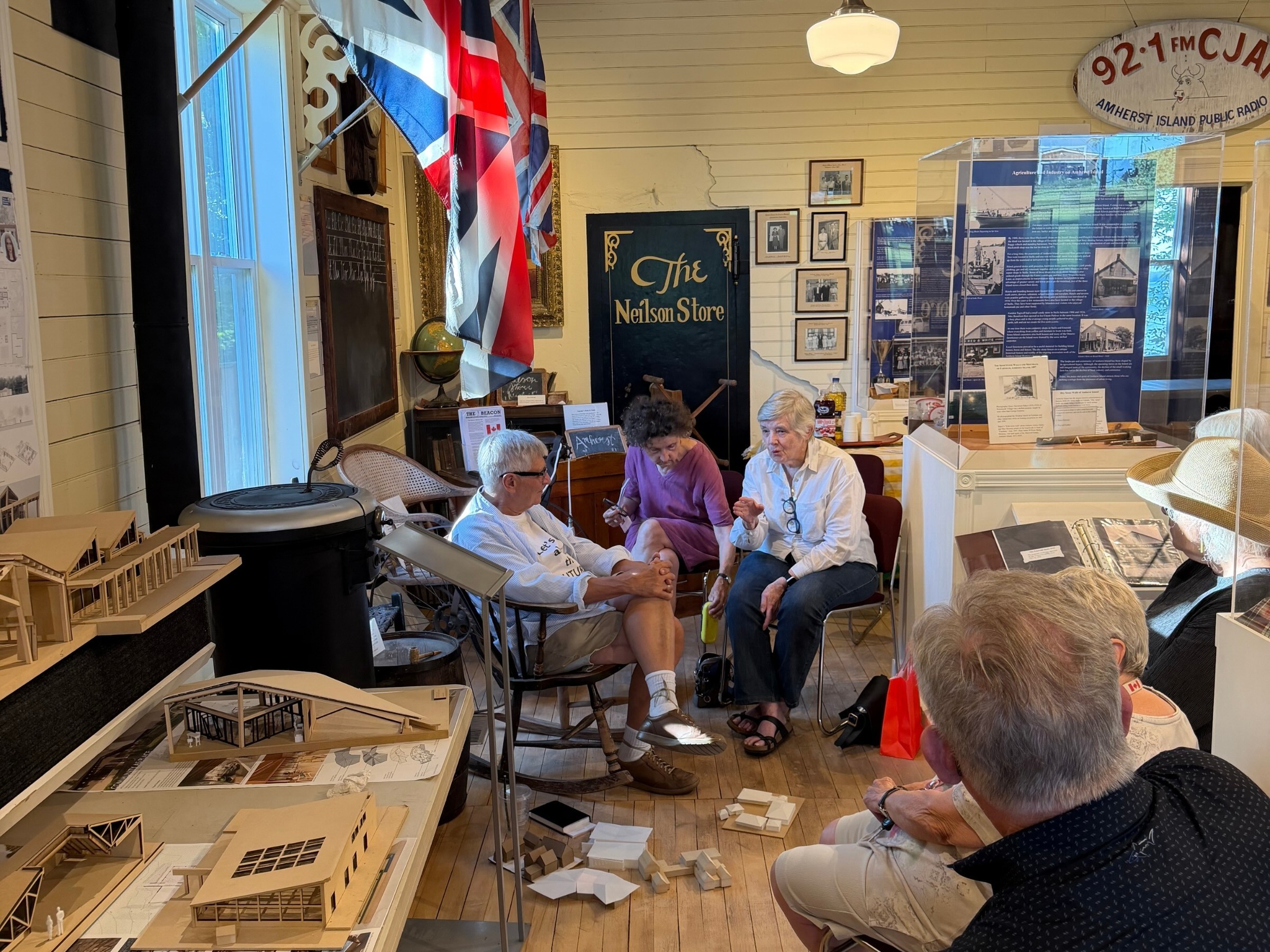 Professor George Kapelos in conversation with residents of Amherst Island