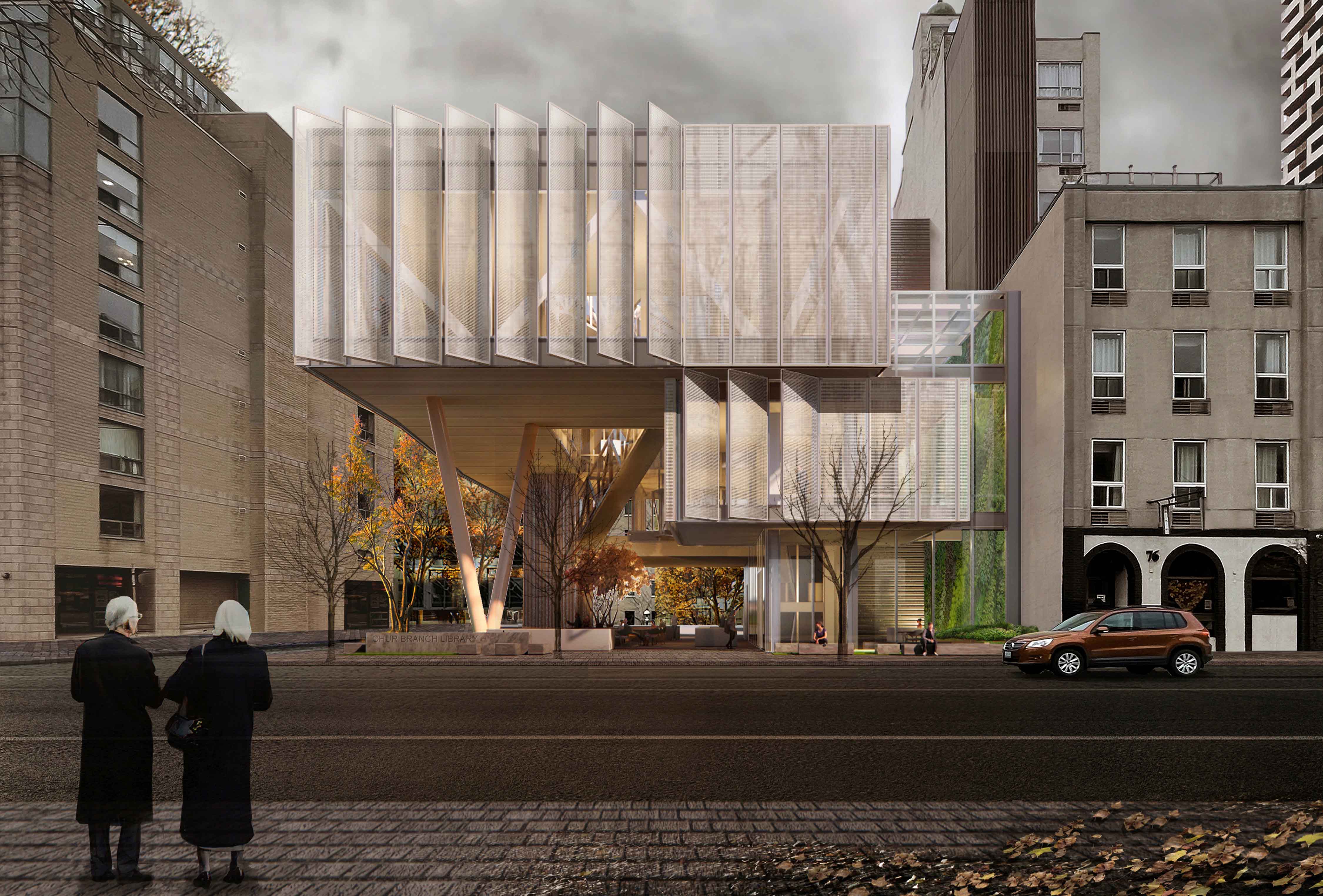 Zhiwen Cai's render of the Library Branch at 64 Church Street 