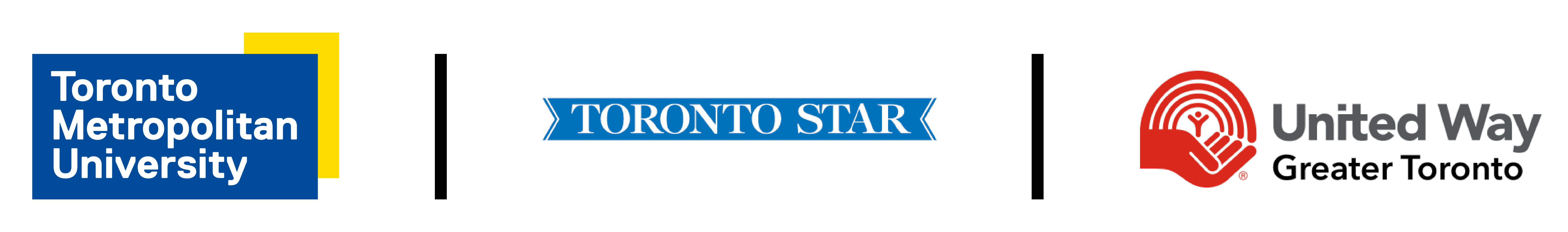 TMU, Toronto Star and United Way Greater Toronto logos