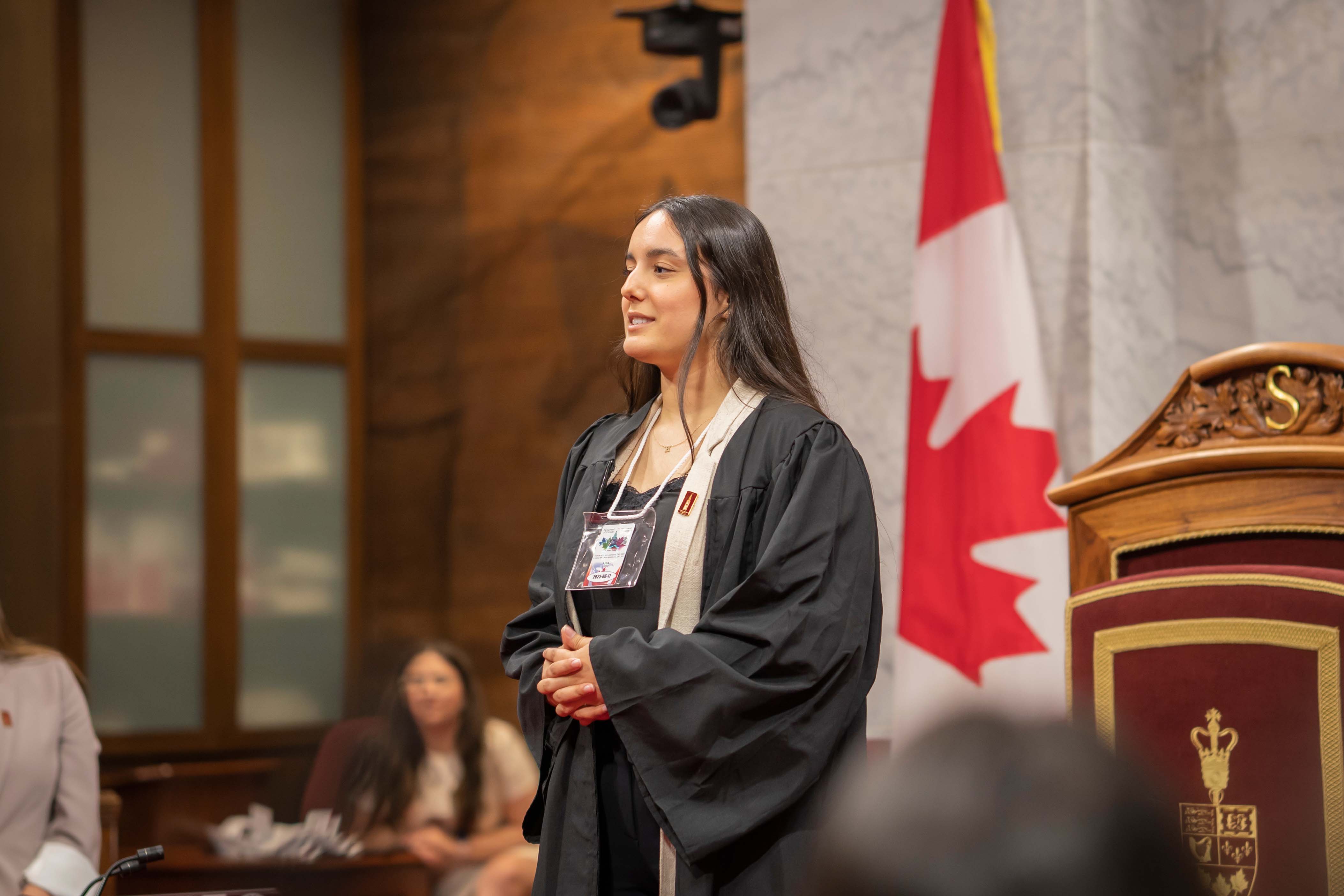 Hawa Shams in the Senate Speaker's Throne