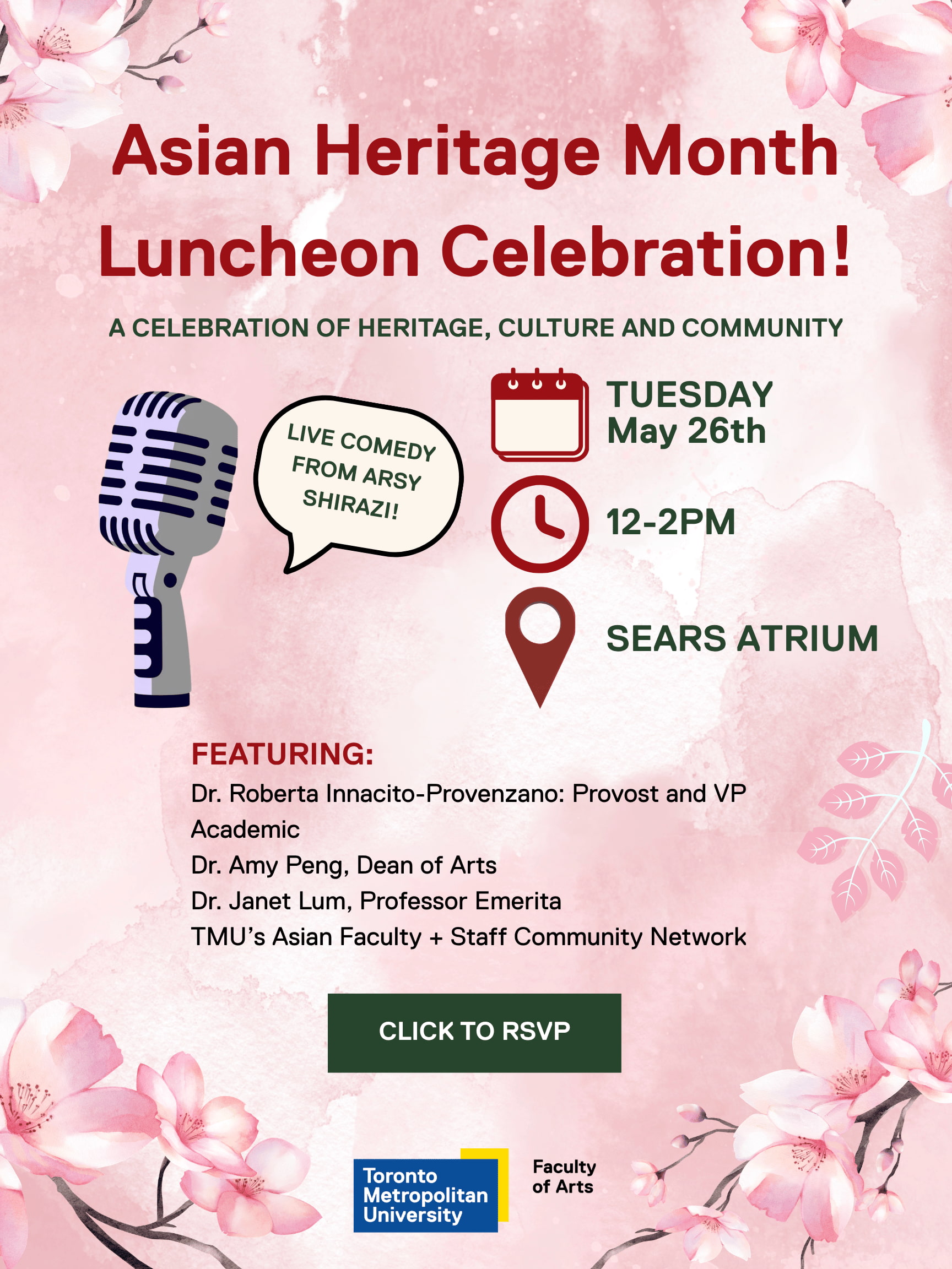 Invitation to the event displayed with all relevant information
