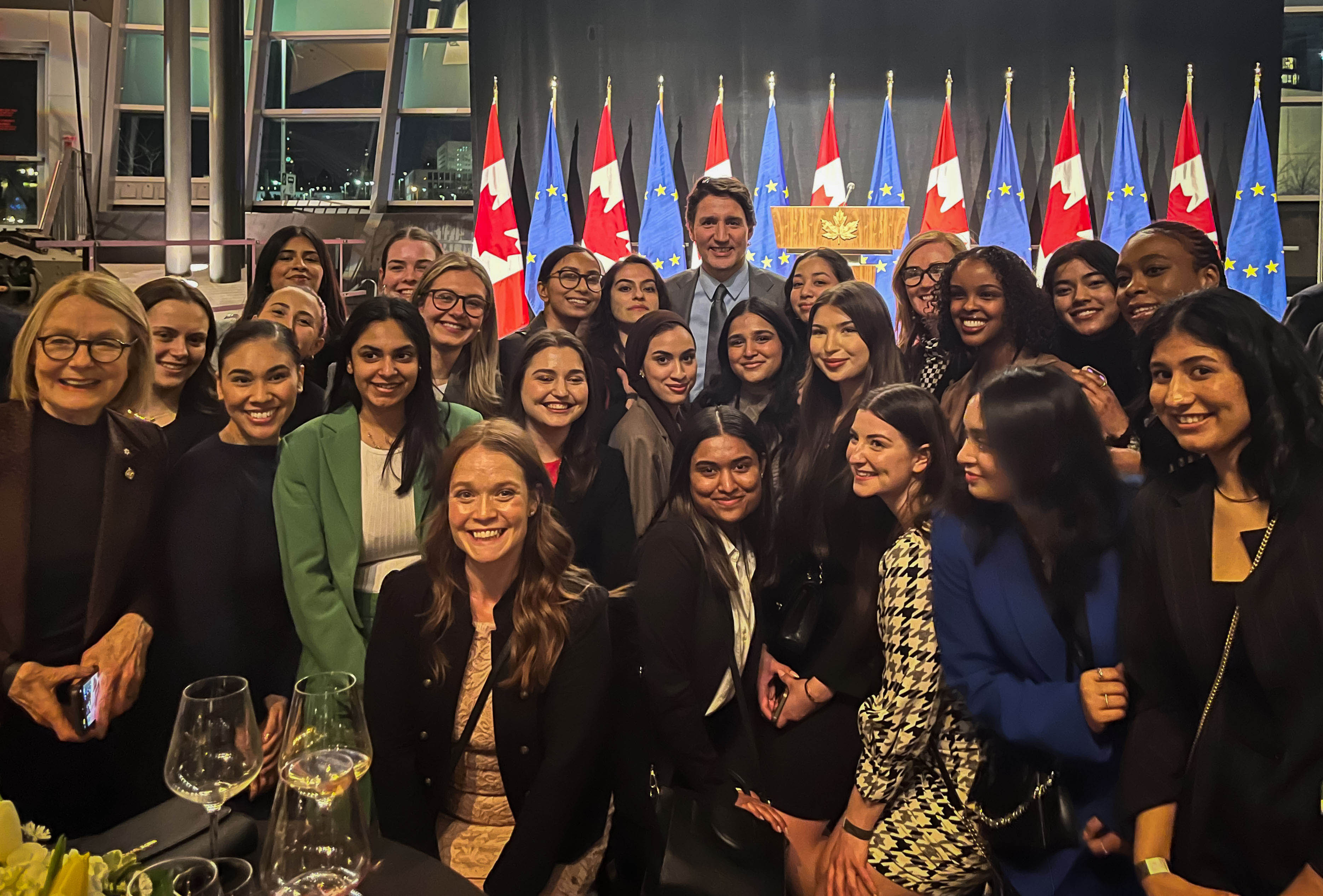 Women in the House Cohort with the Right Honourable Justin Trudeau at the Prime Minister’s Reception.