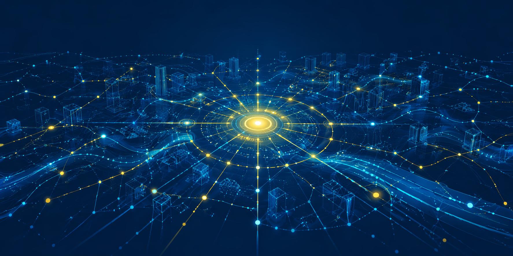 Illustrated image of networking to one central hub