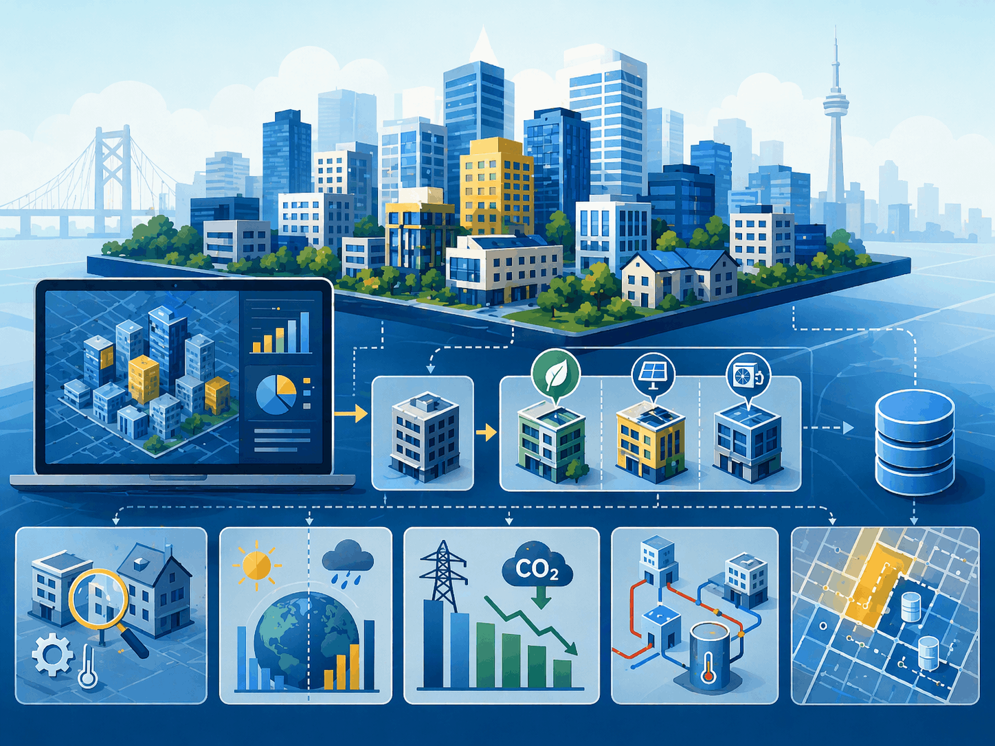 CityRetrofit 3D Illustration showing the process