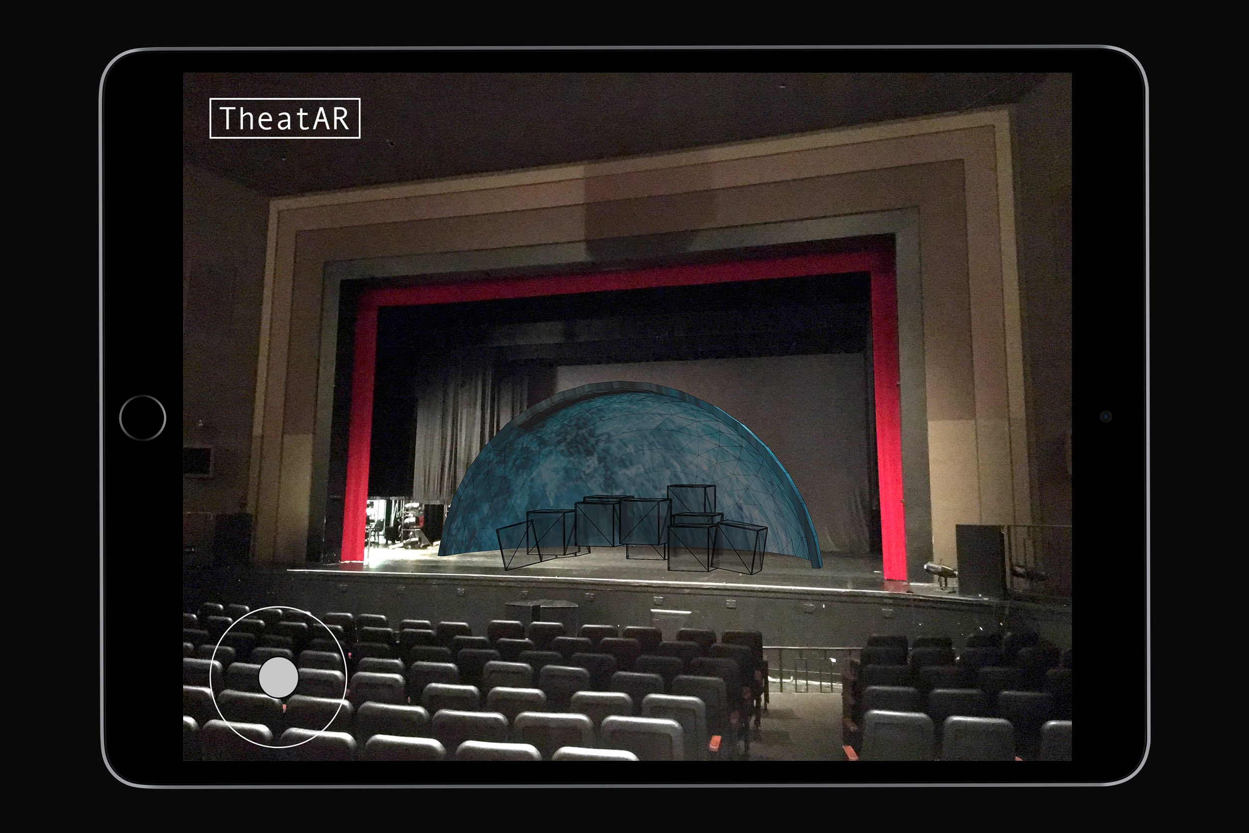 Mock-up of the TheatrAR app in a theatre