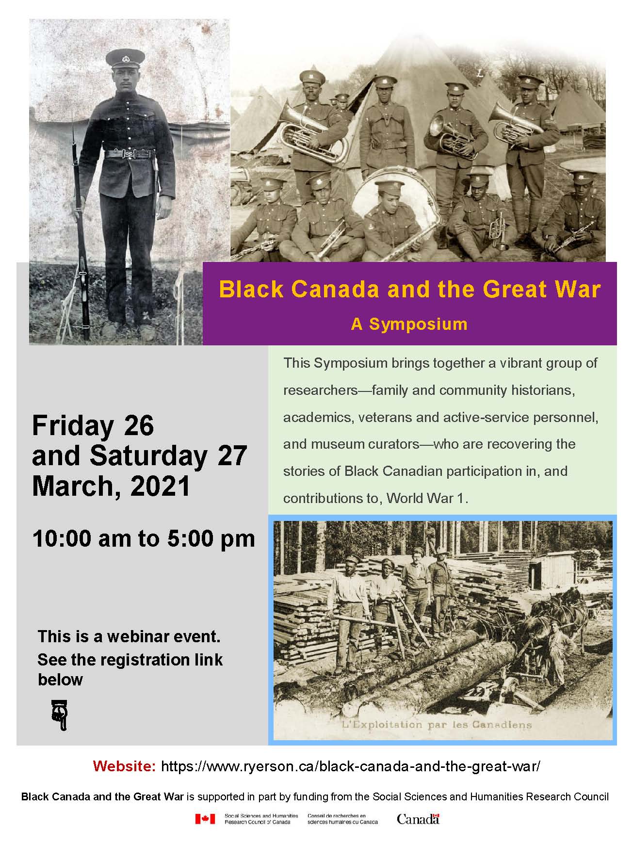 Black Canada and the Great War poster