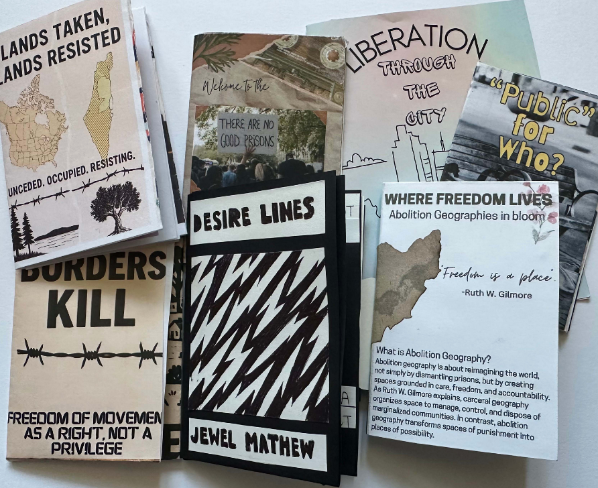 link to article covering Dr. Stephanie Latty's uses of community-engaged learning to bring abolition geographies to life, connecting carceral theory to Toronto’s spatial histories through walking tours, guest scholarship, and creative zine-making.
