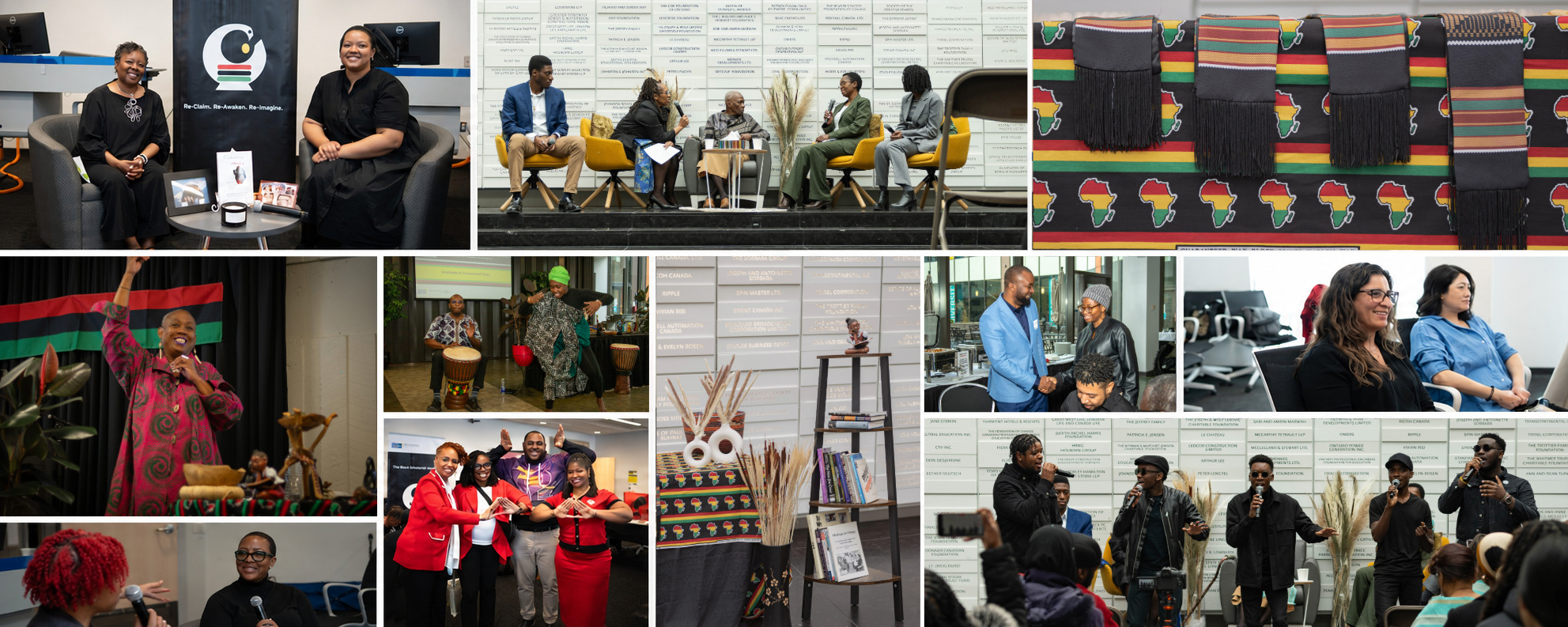 An 11-panel photo grid showing events of the Black Scholarship Institute, all with a theme of belonging