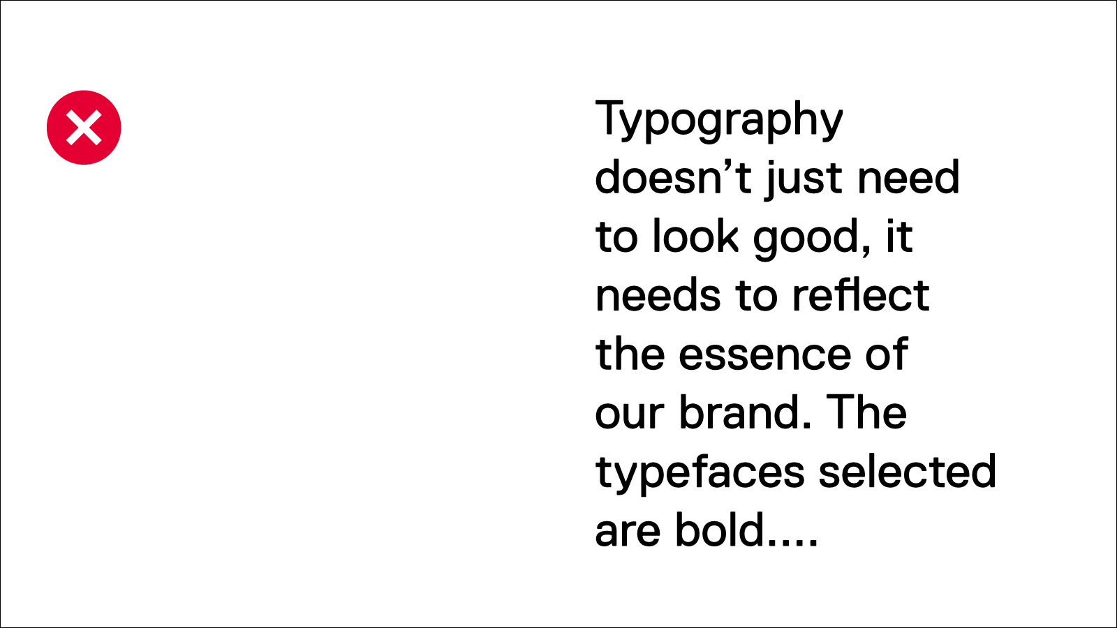 Demonstration showing that one should avoid long narrow columns of copy.