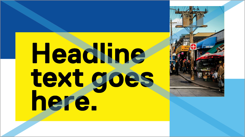 Example of a headline box on a complex background