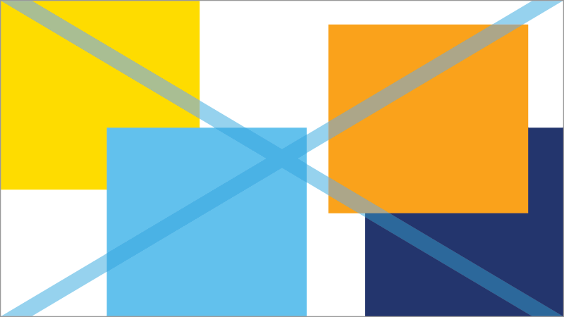 Example of many overlapping coloured boxes