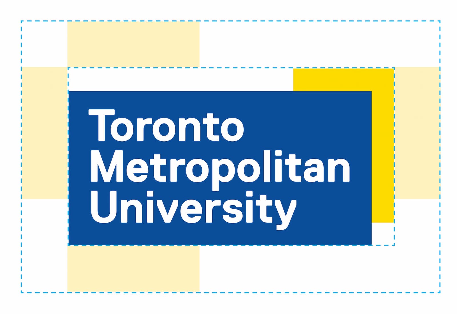 Clear space around the TMU Logo is the width of one gold bar.
