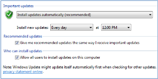 Beneath Improtant Updates. Select  "Install updates automatically" from the dropdown.