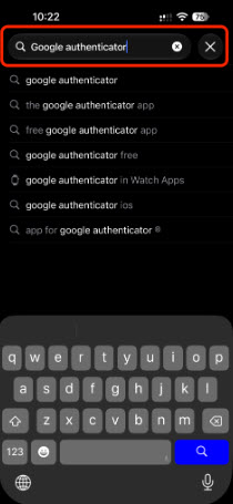 Search for Google Authenticator