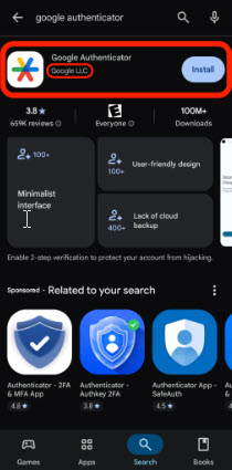 Install authenticator