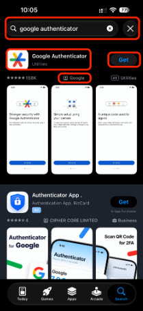 Find authenticator